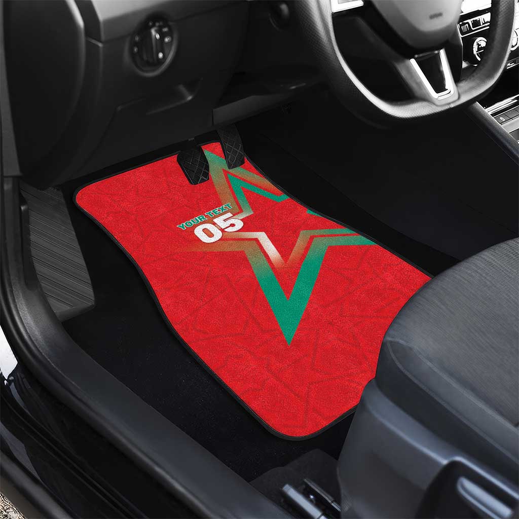 Custom Morocco WC Football 2026 Car Mats Go Champions Lion Spirit - Wonder Print Shop