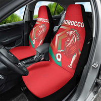 Morocco WC Football 2026 Car Seat Cover Go Champions Lion Spirit - Wonder Print Shop