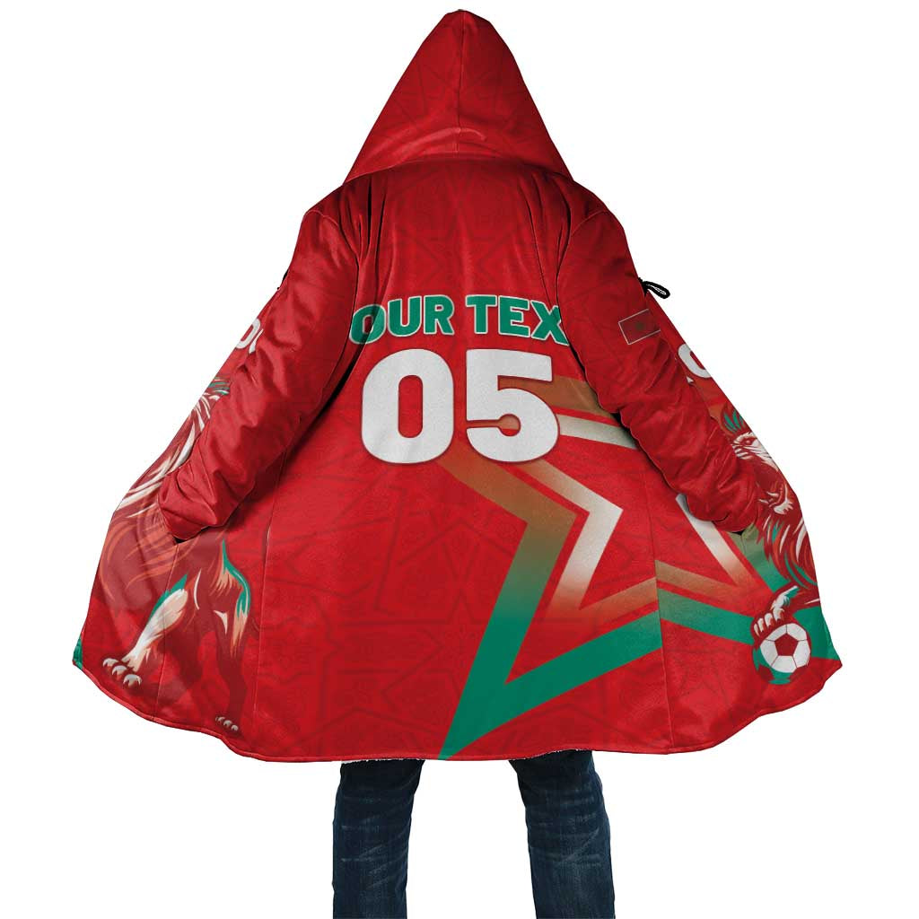 Custom Morocco WC Football 2026 Cloak Go Champions Lion Spirit - Wonder Print Shop