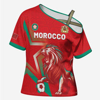 Custom Morocco WC Football 2026 Cross Shoulder Shirt Go Champions Lion Spirit - Wonder Print Shop