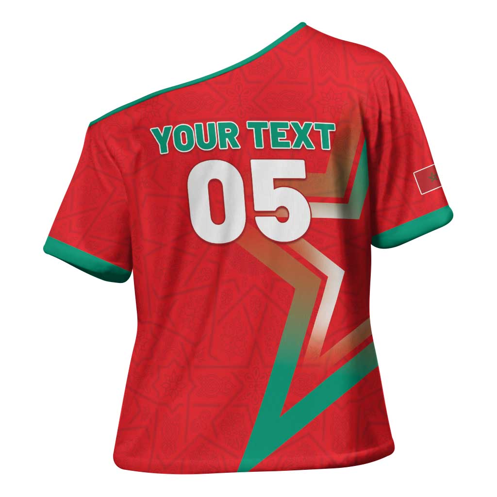 Custom Morocco WC Football 2026 Cross Shoulder Shirt Go Champions Lion Spirit - Wonder Print Shop