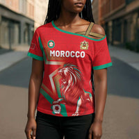Custom Morocco WC Football 2026 Cross Shoulder Shirt Go Champions Lion Spirit - Wonder Print Shop