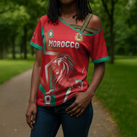 Custom Morocco WC Football 2026 Cross Shoulder Shirt Go Champions Lion Spirit - Wonder Print Shop