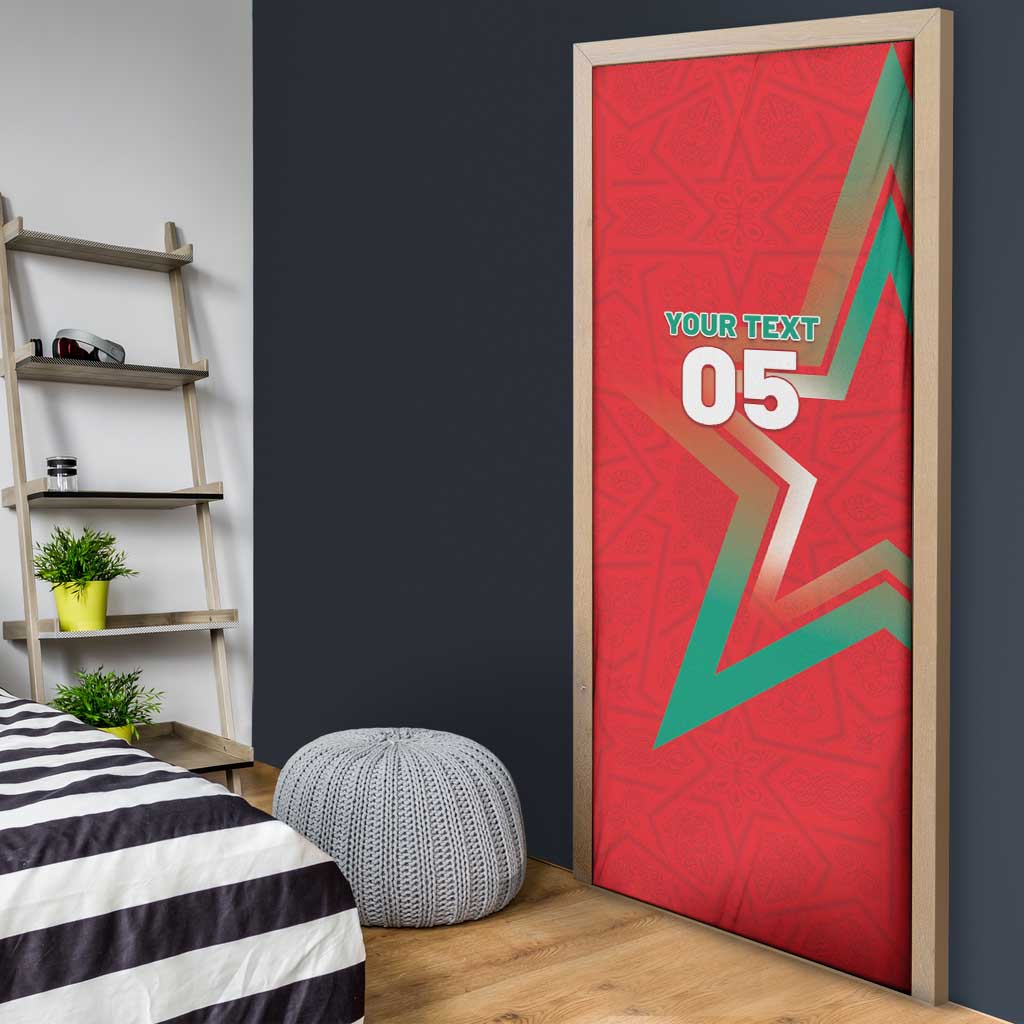 Custom Morocco WC Football 2026 Door Cover Go Champions Lion Spirit - Wonder Print Shop