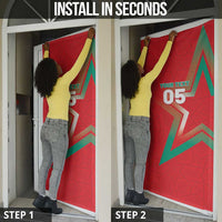Custom Morocco WC Football 2026 Door Cover Go Champions Lion Spirit - Wonder Print Shop