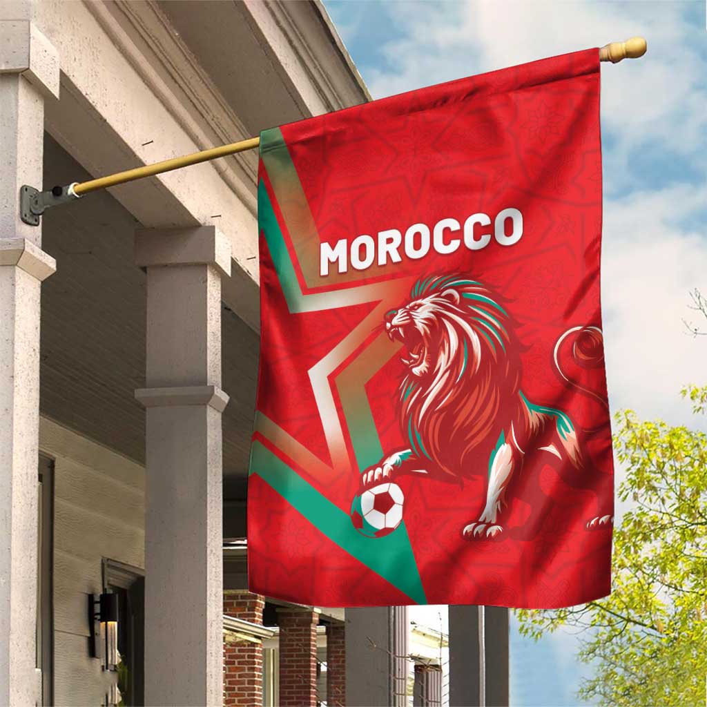 Morocco WC Football 2026 Garden Flag Go Champions Lion Spirit - Wonder Print Shop