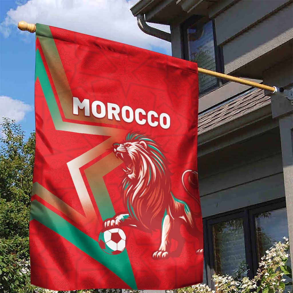 Morocco WC Football 2026 Garden Flag Go Champions Lion Spirit - Wonder Print Shop