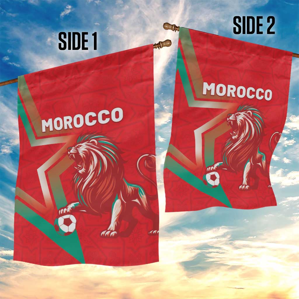 Morocco WC Football 2026 Garden Flag Go Champions Lion Spirit - Wonder Print Shop
