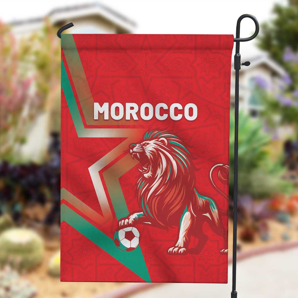Morocco WC Football 2026 Garden Flag Go Champions Lion Spirit - Wonder Print Shop