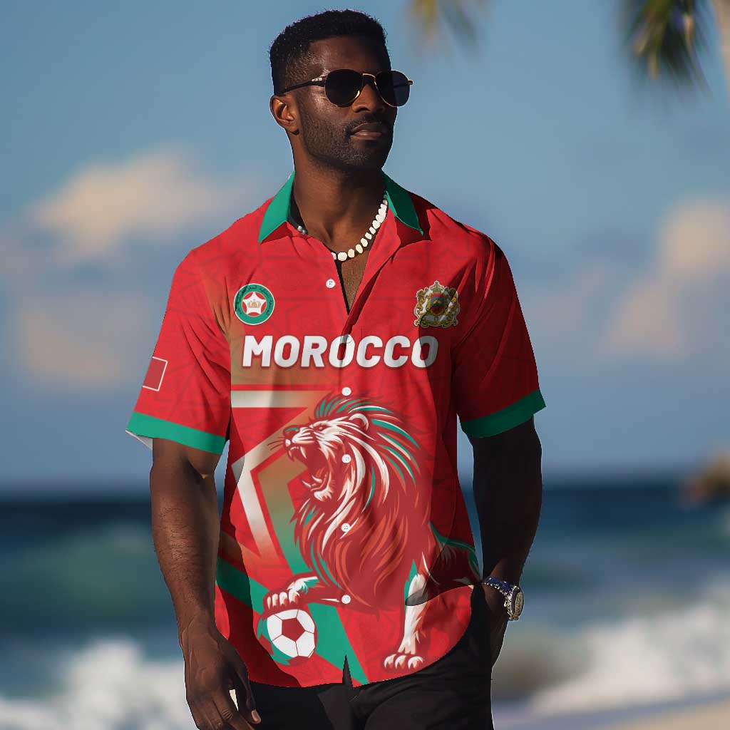 Custom Morocco WC Football 2026 Hawaiian Shirt Go Champions Lion Spirit LT05