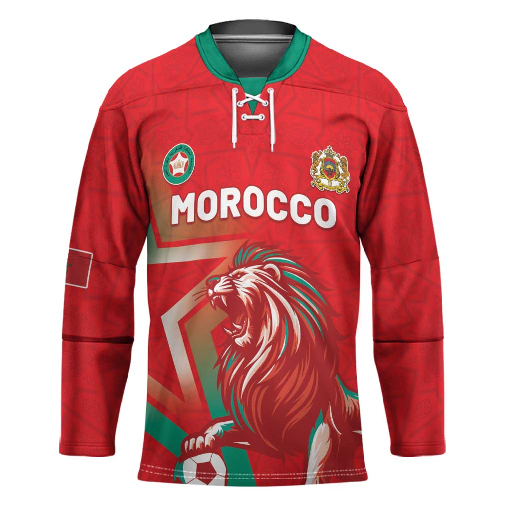 Custom Morocco WC Football 2026 Hockey Jersey Go Champions Lion Spirit - Wonder Print Shop