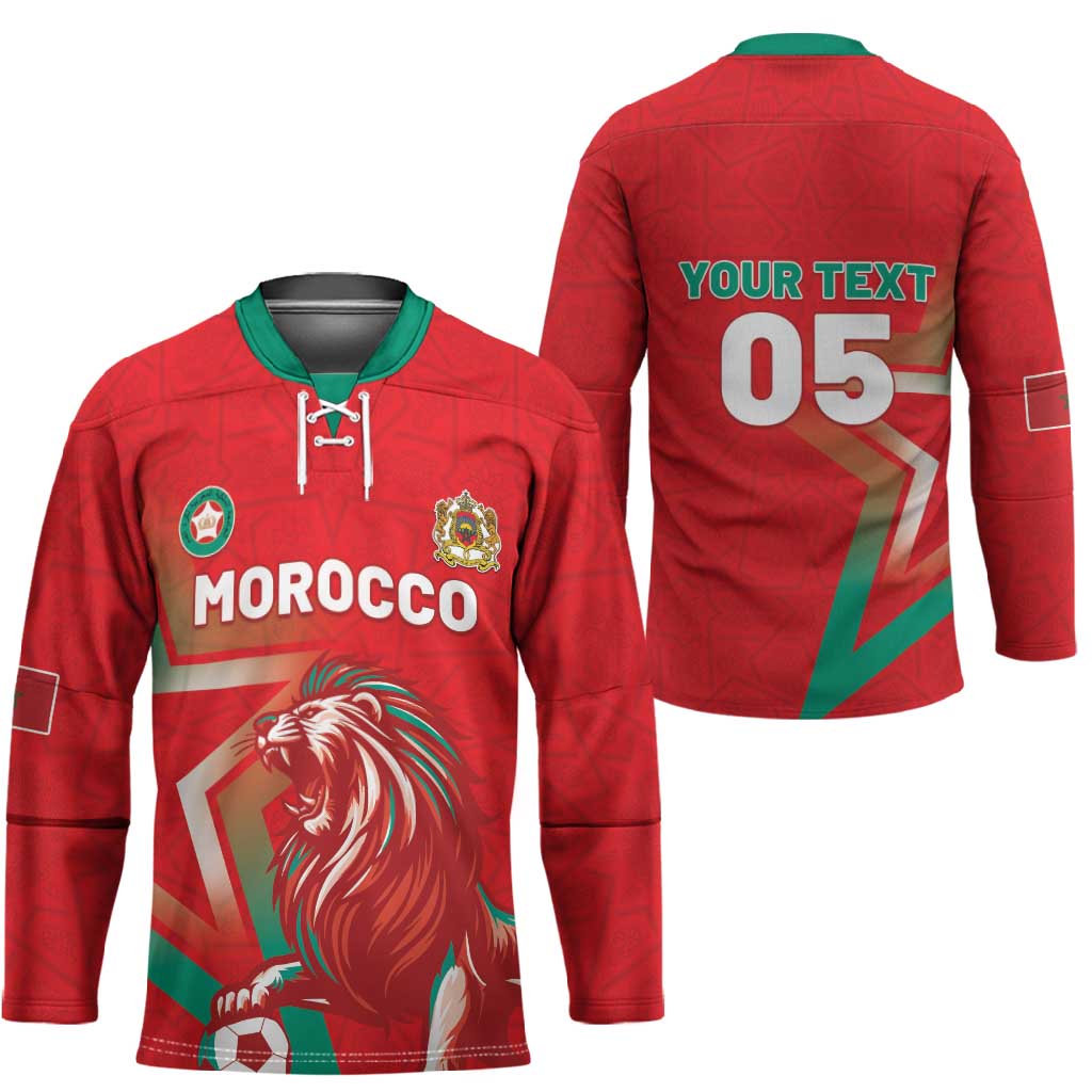 Custom Morocco WC Football 2026 Hockey Jersey Go Champions Lion Spirit - Wonder Print Shop