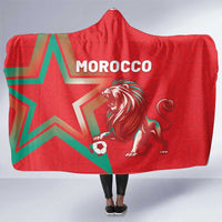 Morocco WC Football 2026 Hooded Blanket Go Champions Lion Spirit - Wonder Print Shop