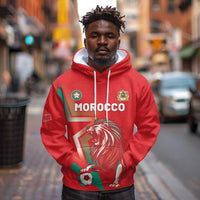 Custom Morocco WC Football 2026 Hoodie Go Champions Lion Spirit - Wonder Print Shop