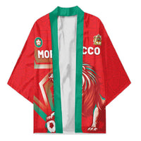 Custom Morocco WC Football 2026 Kimono Go Champions Lion Spirit - Wonder Print Shop