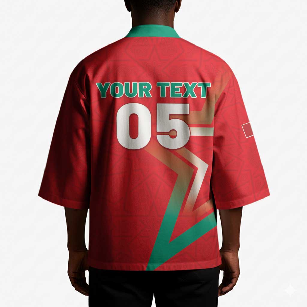 Custom Morocco WC Football 2026 Kimono Go Champions Lion Spirit - Wonder Print Shop