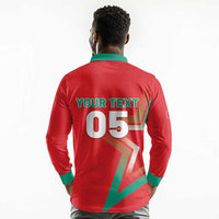 Custom Morocco WC Football 2026 Long Sleeve Polo Shirt Go Champions Lion Spirit - Wonder Print Shop