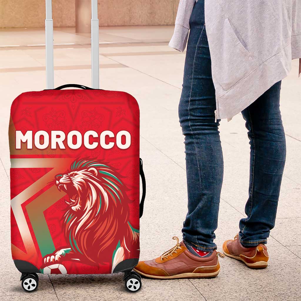 Morocco WC Football 2026 Luggage Cover Go Champions Lion Spirit - Wonder Print Shop