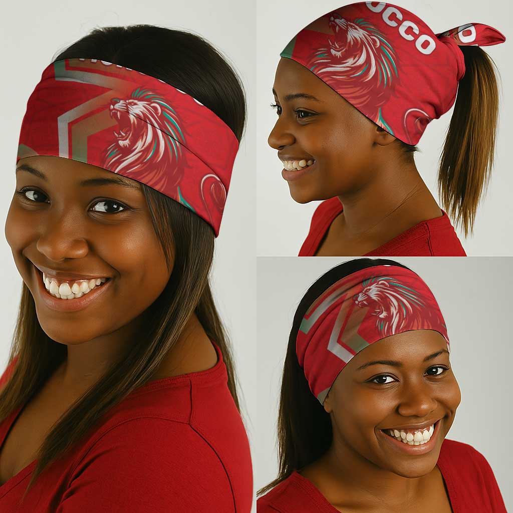 Morocco WC Football 2026 Neck Gaiter Go Champions Lion Spirit - Wonder Print Shop