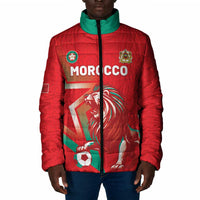Custom Morocco WC Football 2026 Padded Jacket Go Champions Lion Spirit - Wonder Print Shop