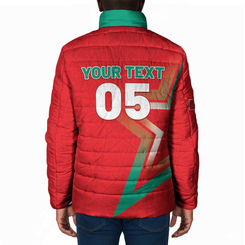 Custom Morocco WC Football 2026 Padded Jacket Go Champions Lion Spirit - Wonder Print Shop