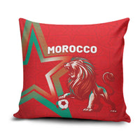 Morocco WC Football 2026 Pillow Cover Go Champions Lion Spirit - Wonder Print Shop