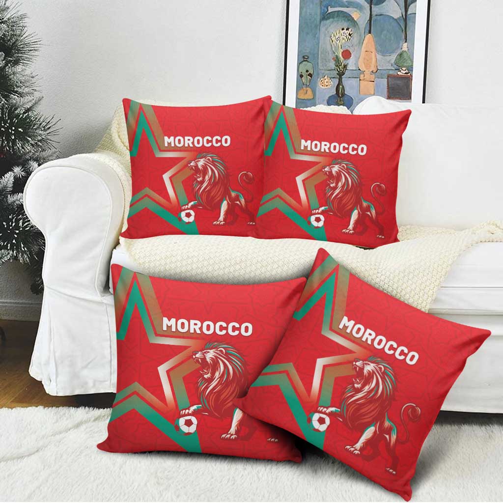 Morocco WC Football 2026 Pillow Cover Go Champions Lion Spirit - Wonder Print Shop