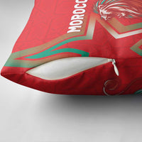 Morocco WC Football 2026 Pillow Cover Go Champions Lion Spirit - Wonder Print Shop