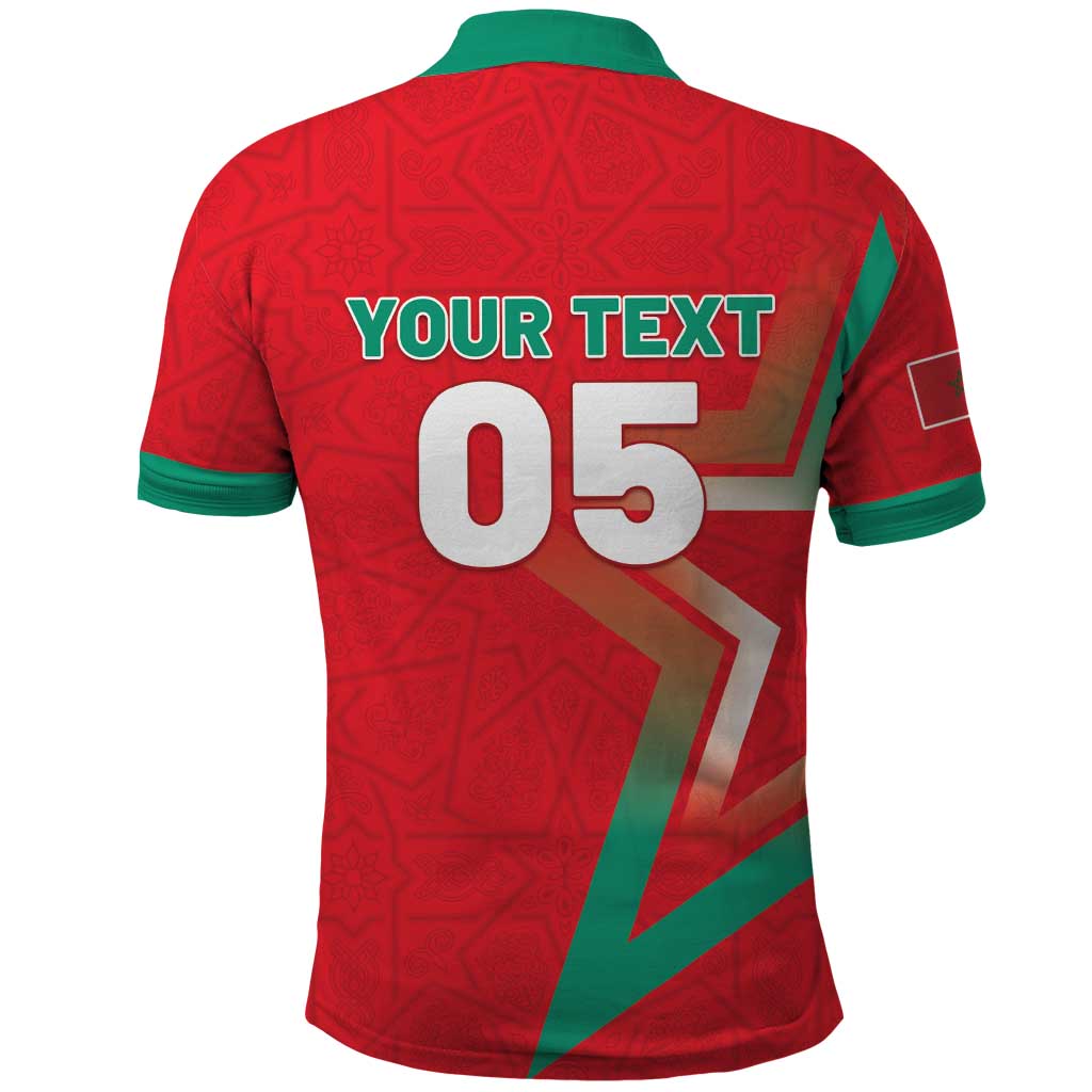 Custom Morocco WC Football 2026 Polo Shirt Go Champions Lion Spirit LT05