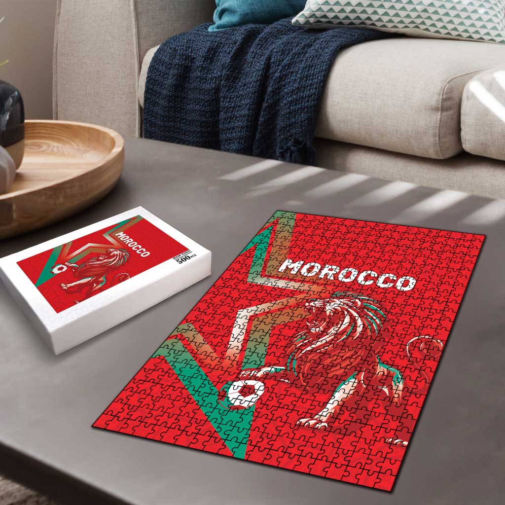 Morocco WC Football 2026 Puzzle Go Champions Lion Spirit - Wonder Print Shop