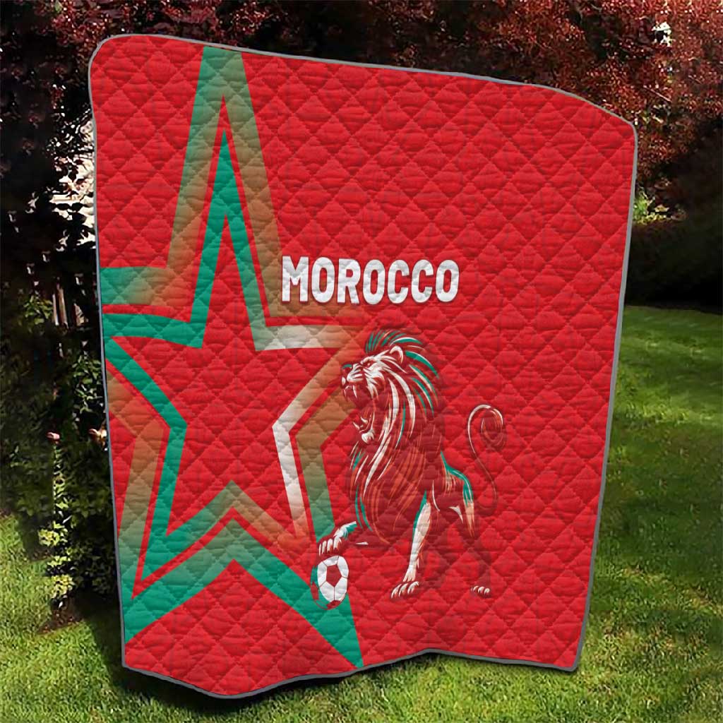 Morocco WC Football 2026 Quilt Go Champions Lion Spirit - Wonder Print Shop