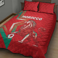Morocco WC Football 2026 Quilt Bed Set Go Champions Lion Spirit - Wonder Print Shop