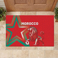 Morocco WC Football 2026 Rubber Doormat Go Champions Lion Spirit - Wonder Print Shop