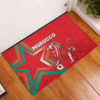 Morocco WC Football 2026 Rubber Doormat Go Champions Lion Spirit - Wonder Print Shop