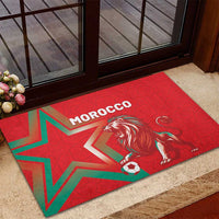 Morocco WC Football 2026 Rubber Doormat Go Champions Lion Spirit - Wonder Print Shop
