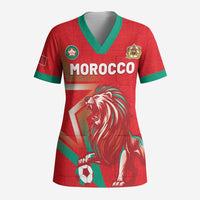 Custom Morocco WC Football 2026 Scrub Top Go Champions Lion Spirit - Wonder Print Shop