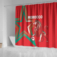 Morocco WC Football 2026 Shower Curtain Go Champions Lion Spirit - Wonder Print Shop