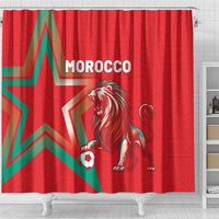 Morocco WC Football 2026 Shower Curtain Go Champions Lion Spirit - Wonder Print Shop