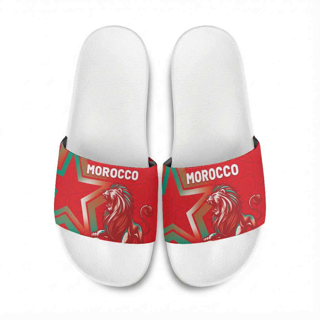 Morocco WC Football 2026 Slide Sandals Go Champions Lion Spirit - Wonder Print Shop