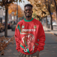 Custom Morocco WC Football 2026 Sweatshirt Go Champions Lion Spirit - Wonder Print Shop