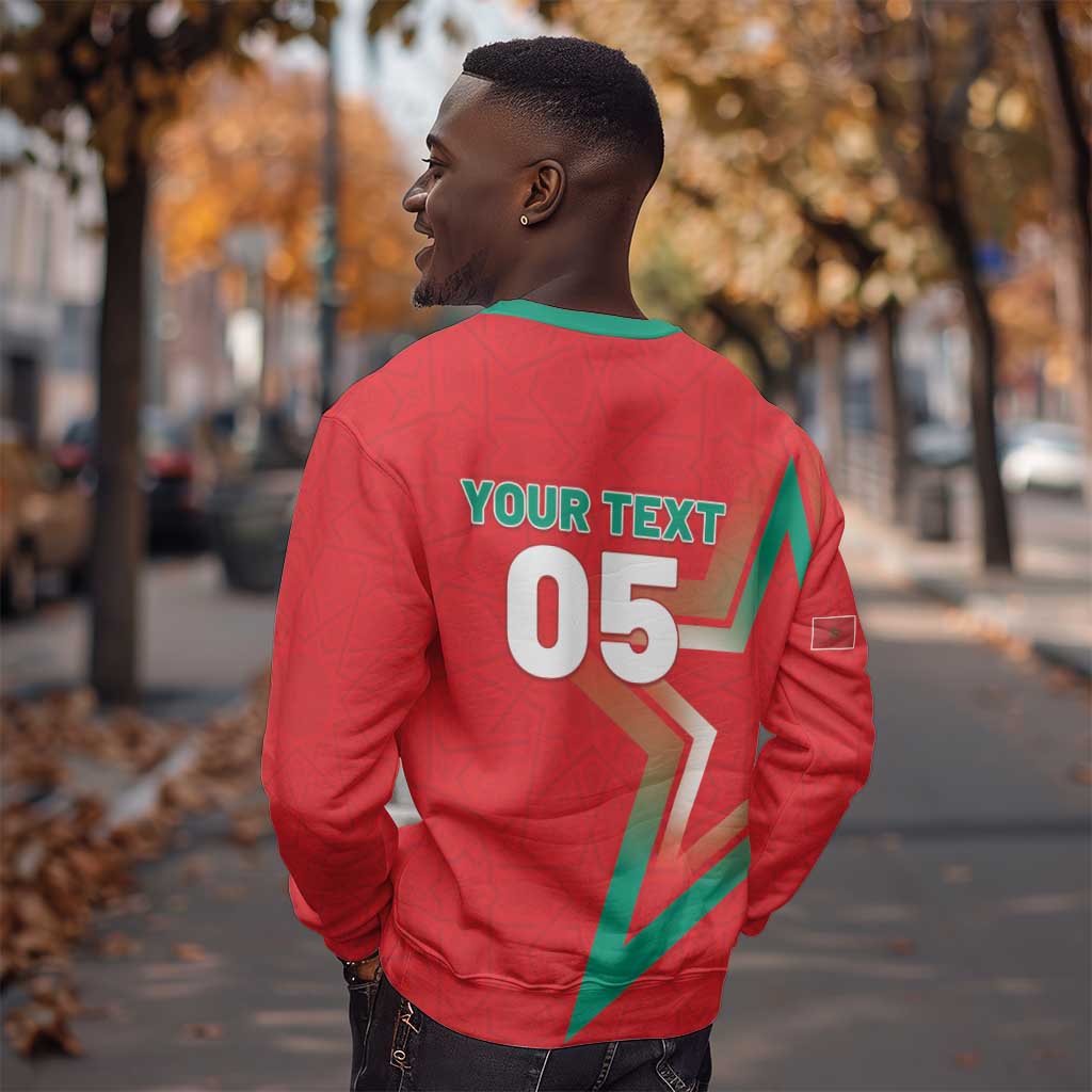 Custom Morocco WC Football 2026 Sweatshirt Go Champions Lion Spirit - Wonder Print Shop