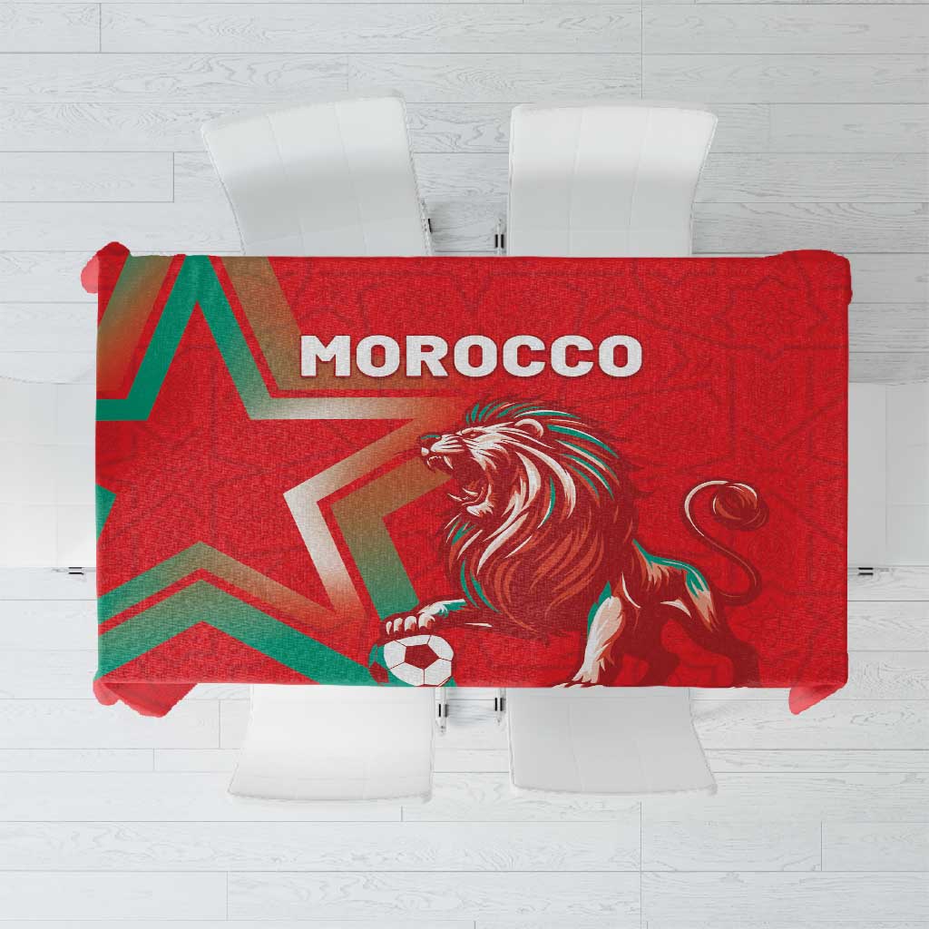Morocco WC Football 2026 Tablecloth Go Champions Lion Spirit - Wonder Print Shop