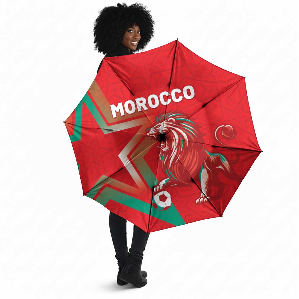 Morocco WC Football 2026 Umbrella Go Champions Lion Spirit - Wonder Print Shop