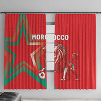 Morocco WC Football 2026 Window Curtain Go Champions Lion Spirit - Wonder Print Shop