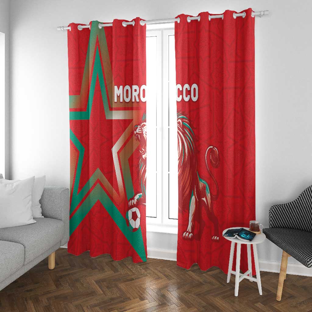 Morocco WC Football 2026 Window Curtain Go Champions Lion Spirit - Wonder Print Shop