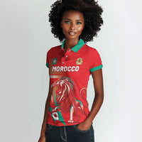 Custom Morocco WC Football 2026 Women Polo Shirt Go Champions Lion Spirit LT05