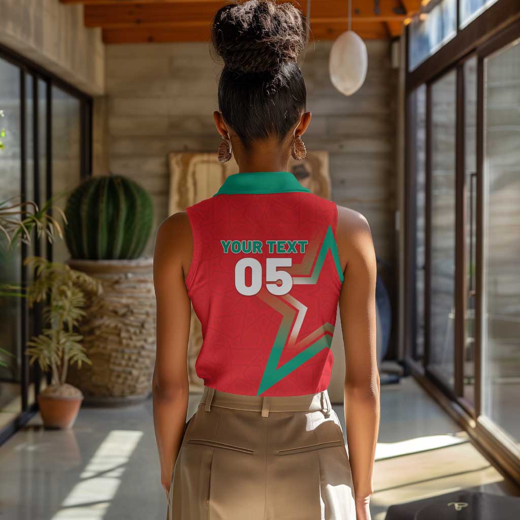 Custom Morocco WC Football 2026 Women Sleeveless Polo Shirt Go Champions Lion Spirit - Wonder Print Shop