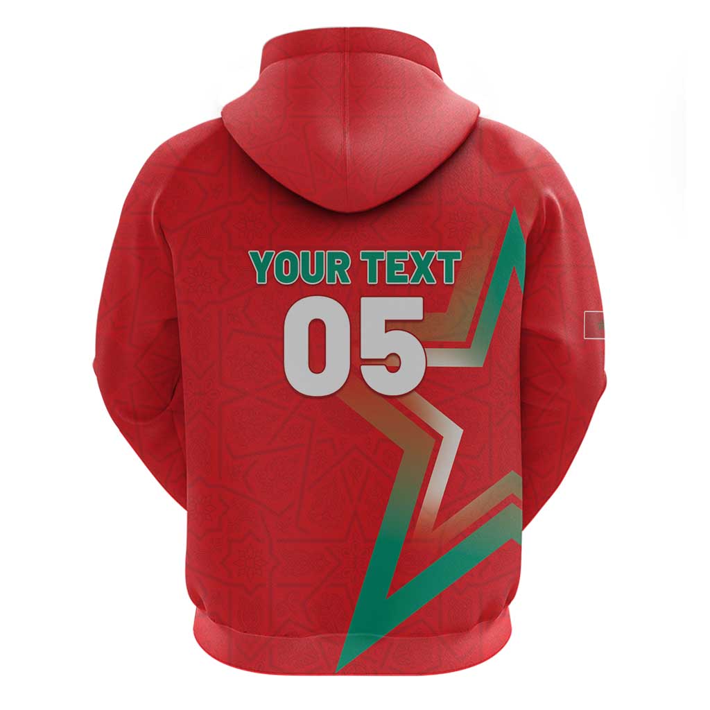 Custom Morocco WC Football 2026 Zip Hoodie Go Champions Lion Spirit - Wonder Print Shop