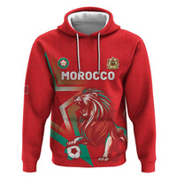 Custom Morocco WC Football 2026 Zip Hoodie Go Champions Lion Spirit - Wonder Print Shop