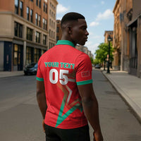 Custom Morocco WC Football 2026 Zipper Polo Shirt Go Champions Lion Spirit - Wonder Print Shop